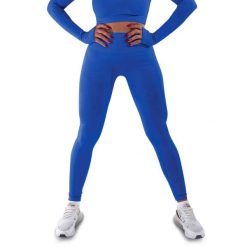 Techniczne legginsy z efektem push-up i idealną sylwetką. Niebieskie legginsy R-EVENGE, bez wzorów, z elastanu, sportowe. Za 195.88 zł.