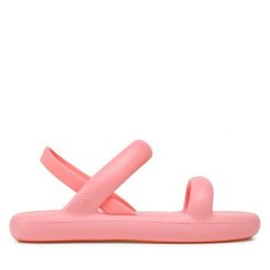 Sandały Melissa. Czerwone sandały Melissa, bez wzorów, bez obcasa, na płaskiej podeszwie, bez zapięcia. Za 239.99 zł.