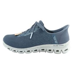 Buty Skechers Glide-Step 104571/SLT z membraną niebieskie. Niebieskie buty treningowe bez wzorów, bez zapięcia. W wyprzedaży za 466.89 zł.