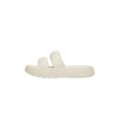Klapki damskie Fila Superbubble. Brązowe klapki Fila, bez wzorów, z materiału, bez obcasa, bez zapięcia. Za 233.00 zł.