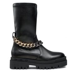 Botki Badura. Czarne botki Badura, bez wzorów, bez obcasa, na płaskiej podeszwie, bez zapięcia. Za 449.99 zł.