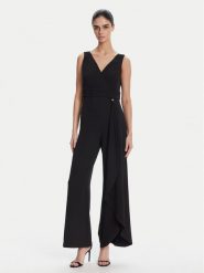 ARTIGLI Kombinezon ACTU002152 002 Czarny Regular Fit. Czarne sukienki Artigli, bez wzorów, z syntetyku, bez kołnierzyka, bez ramiączek. Za 579.99 zł.