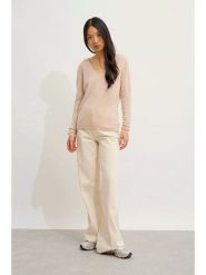 AUTHENTIC CASHMERE Kaszmirowy sweter w kolorze beżowym rozmiar: XXL. Brązowe swetry AUTHENTIC CASHMERE, xxl, bez wzorów, z kaszmiru, bez ramiączek. Za 347.99 zł.