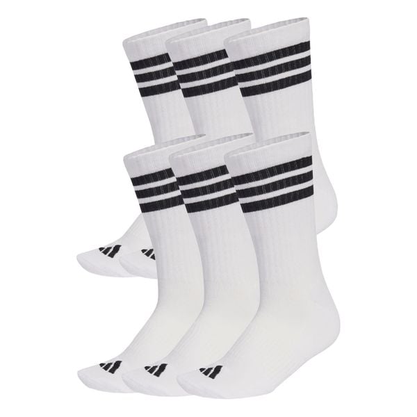 Skarpety 3-Stripes Essentials Cushioned Crew 6 Pair Pack. Białe skarpetki adidas, bez wzorów. Za 109.00 zł.