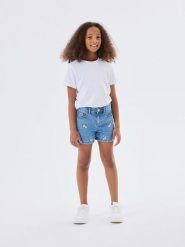 Name it Szorty dżinsowe - Slim fit - w kolorze niebieskim rozmiar: 98. Niebieskie szorty Name it, bez wzorów, klasyczne. Za 48.39 zł.