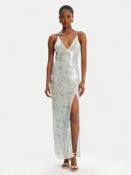 Bardot Sukienka wieczorowa Lois Sequin 59956DB Niebieski Slim Fit. Niebieskie sukienki Bardot, bez wzorów, z syntetyku, wizytowe, bez kołnierzyka, bez ramiączek. Za 479.99 zł.