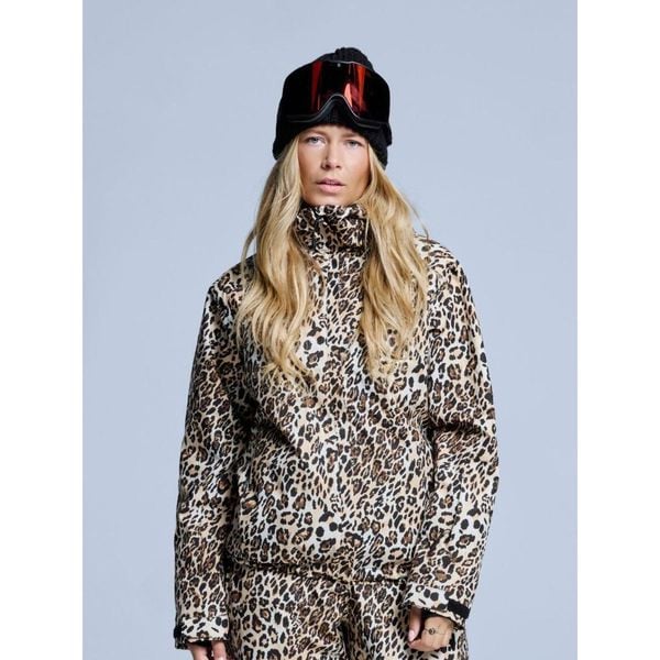 Kurtka narciarska damska - Arty - Ocieplana 2L - Panterkę. Brązowe kurtki narciarskie POEDERBAAS, na zimę, l, bez wzorów, z materiału, bez kaptura, narciarskie. Za 1,002.32 zł.