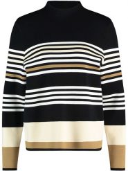 Gerry Weber Sweter w kolorze czarno-biało-karmelowym rozmiar: 42. Białe swetry Gerry Weber, bez wzorów, bez ramiączek. Za 184.89 zł.