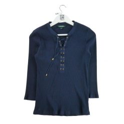 Second life - Damski sweter w granatowym kolorze - Jak nowy. Niebieskie swetry Ralph Lauren, bez wzorów, bez ramiączek. Za 135.32 zł.