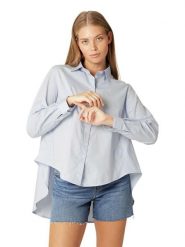 Ilse Jacobsen Bluzka w kolorze błękitnym rozmiar: 40. Niebieskie bluzki Ilse Jacobsen, bez wzorów, bez kołnierzyka, bez ramiączek. Za 127.05 zł.