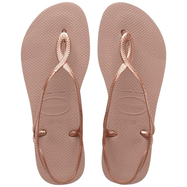 Japonki plażowe damskie Havaianas Luna. Czerwone japonki Havaianas, bez wzorów, z gumy, sportowe. Za 109.99 zł.