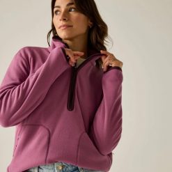 Damska bluza polarowa Frankie Half Zip. Czerwone bluzy bez kaptura Regatta, l, bez wzorów, z materiału, bez kaptura, trekkingowe. Za 212.50 zł.