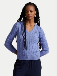 Polo Ralph Lauren Sweter 211971870005 Błękitny Slim Fit. Niebieskie swetry Polo Ralph Lauren, xl, bez wzorów, z bawełny, bez ramiączek. Za 949.99 zł.