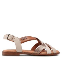 Sandały Pikolinos. Brązowe sandały Pikolinos, bez wzorów, bez obcasa, na płaskiej podeszwie, bez zapięcia. Za 429.99 zł.