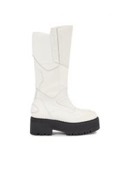 Tommy Jeans Kozaki Tjw Long Shaft Biker Boot EN0EN02376 Biały. Białe kozaki Tommy Jeans, bez wzorów, z jeansu, bez obcasa, na płaskiej podeszwie, bez zapięcia. Za 1,099.00 zł.