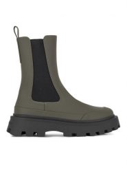 Juicy Couture Sztyblety HY58105-1 Khaki. Brązowe botki Juicy Couture, bez wzorów, bez obcasa, na płaskiej podeszwie, bez zapięcia. Za 209.99 zł.