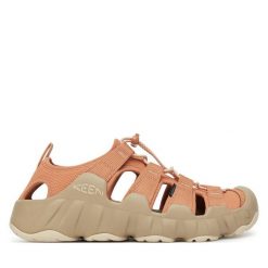 Sandały Keen. Czerwone sandały Keen, bez wzorów, sportowe, bez obcasa, bez zapięcia. Za 369.99 zł.