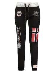 Geographical Norway Spodnie dresowe "Moliere" w kolorze czarnym rozmiar: L. Czarne spodnie dresowe Geographical Norway, z aplikacjami, z dresówki. Za 96.83 zł.