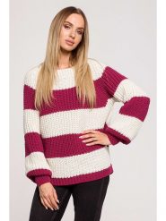 Made of emotion Sweter w kolorze różowo-kremowym rozmiar: S/M. Brązowe swetry Made Of Emotion, m, bez wzorów, ze splotem, bez ramiączek. Za 105.63 zł.