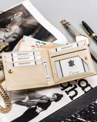 Portfel damski Milano Design SF-1814-JM beżowy. Brązowe portfele MILANO DESIGN, bez wzorów, ze skóry ekologicznej. Za 35.99 zł.