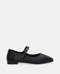 CZARNE BALERINY DAMSKIE 0028592 BLACK. Czarne baleriny Venezia, bez wzorów, ze skóry, bez obcasa, bez zapięcia. Za 289.00 zł.