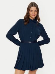 Tommy Jeans Sukienka koszulowa DW0DW19474 Granatowy Regular Fit. Niebieskie sukienki Tommy Jeans, l, bez wzorów, z jeansu, bez kołnierzyka, bez ramiączek, koszulowe. Za 299.99 zł.