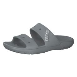 Klapki Dla Dorosłych Crocs Classic Sandal. Szare klapki Crocs, bez wzorów, z materiału, bez obcasa, bez zapięcia. Za 118.99 zł.
