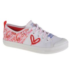 Buty sportowe Sneakersy damskie, Skechers Bobs B Cool-All Corazon. Białe buty sportowe lifestyle Skechers, bez wzorów, bez zapięcia, trekkingowe. Za 199.99 zł.