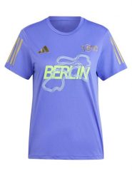 Adidas Koszulka funkcyjna "BER24 Finisher" w kolorze niebiesko-fioletowym rozmiar: M. Niebieskie t-shirty sportowe adidas, m, bez wzorów, z materiału, bez ramiączek, outdoorowe. Za 113.36 zł.