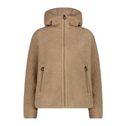 Bluza damska CMP 35P3856 Long Teddy Highloft. Brązowe bluzy CMP, bez wzorów, bez ramiączek, bez kaptura. Za 329.99 zł.
