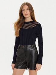 Morgan Sweter 232-MANDRIN Granatowy Slim Fit. Niebieskie swetry Morgan, xs, bez wzorów, z wiskozy, bez ramiączek. Za 239.99 zł.