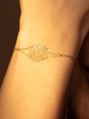 OR ÉCLAT Złota bransoletka "Soleil" z elementem ozdobnym rozmiar: onesize. Żółte bransoletki Or Éclat, złote. Za 739.99 zł.