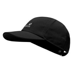 Czapka z daszkiem Jack Wolfskin. Czarne czapki z daszkiem Jack Wolfskin, bez wzorów, z materiału, sportowe. Za 88.99 zł.