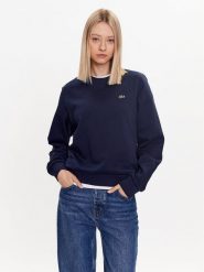 Lacoste Bluza SF9202 Granatowy Regular Fit. Niebieskie bluzy Lacoste, bez wzorów, z bawełny, bez kaptura. Za 349.99 zł.