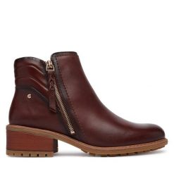 Botki Pikolinos. Brązowe botki Pikolinos, bez wzorów, bez obcasa, na słupku, bez zapięcia. Za 759.99 zł.