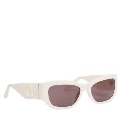 Okulary przeciwsłoneczne Guess. Białe okulary przeciwsłoneczne Guess, z aplikacjami. Za 479.99 zł.