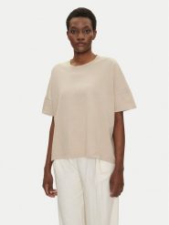 Bomboogie T-Shirt TW7441TJOR5 Beżowy Relaxed Fit. Brązowe t-shirty Bomboogie, bez wzorów, z bawełny, bez kołnierzyka, bez ramiączek. Za 119.99 zł.