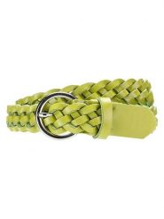 Herrlicher Skórzany pasek "Fluffy" w kolorze limonkowym rozmiar: 90. Zielone paski Herrlicher, bez wzorów, z materiału. Za 78.99 zł.