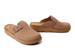 INBLU ED-24 P30 coral, klapki damskie. Brązowe klapki Inblu, bez wzorów, ze skóry, bez obcasa, bez zapięcia. Za 95.99 zł.