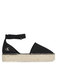 Calvin Klein Jeans Espadryle Flatform Espadrille Sling Mg YW0YW01735 Czarny. Czarne espadryle Calvin Klein Jeans, bez wzorów, z jeansu, bez obcasa. Za 199.99 zł.
