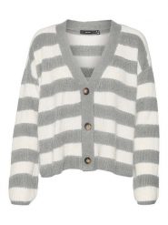 Vero Moda Kardigan "Natahlie" w kolorze szaro-białym rozmiar: XXL. Szare swetry Vero Moda, xxl, bez wzorów, ze splotem, bez ramiączek. Za 92.42 zł.