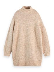 Scotch & Soda Sukienka dzianinowa w kolorze beżowym rozmiar: XS. Brązowe sukienki Scotch & Soda, xs, bez wzorów, z dzianiny, bez kołnierzyka, bez ramiączek, mini. Za 202.98 zł.