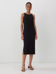 Someday Sukienka w kolorze czarnym rozmiar: 38. Czarne sukienki someday., bez wzorów, bez kołnierzyka, bez ramiączek, midi. Za 180.95 zł.