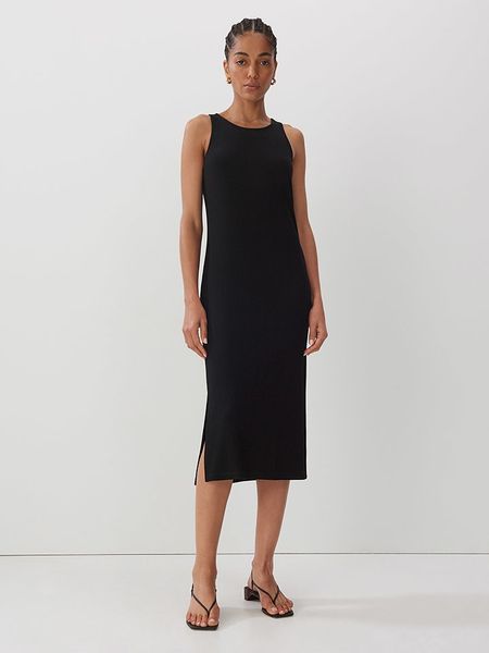 Someday Sukienka w kolorze czarnym rozmiar: 38. Czarne sukienki someday., bez wzorów, bez kołnierzyka, bez ramiączek, midi. Za 140.20 zł.