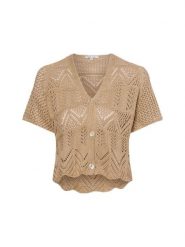 Marie Lund Kardigan Kobiety Bawełna beżowy, XL. Brązowe swetry Marie Lund, xl, bez wzorów, z bawełny, eleganckie, bez ramiączek. Za 139.95 zł.