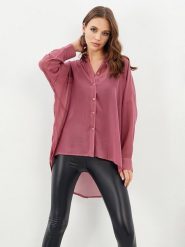 Milan Kiss Koszula - Comfort fit - w kolorze szaroróżowym rozmiar: S. Różowe koszule Milan Kiss, s, bez wzorów, z asymetrycznym kołnierzem, bez ramiączek. Za 127.35 zł.