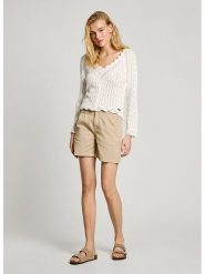 Pepe Jeans Szorty chino "Vania" - Regular fit - w kolorze beżowym rozmiar: XL. Brązowe szorty Pepe Jeans, z aplikacjami, z jeansu. Za 132.36 zł.