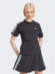 Adidas T-Shirt 3-Stripes IU2420 Czarny Regular Fit. Czarne t-shirty adidas, xs, bez wzorów, z bawełny, bez kołnierzyka, bez ramiączek. Za 99.99 zł.
