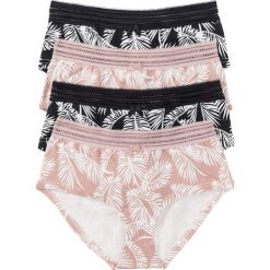Figi "maxi panty" (4 pary) bonprix czarno-jasnoróżowy z nadrukiem. Figi marki KALENJI. Za 39.96 zł.