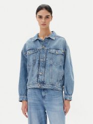Mustang Kurtka jeansowa Arcata 1016219 Niebieski Loose Fit. Niebieskie kurtki Mustang, xs, bez wzorów, z bawełny, bez kaptura. Za 279.99 zł.